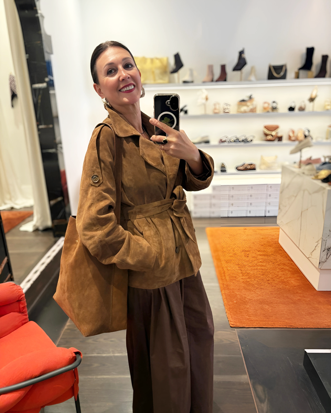 Kathryn Suede Trench Jacket