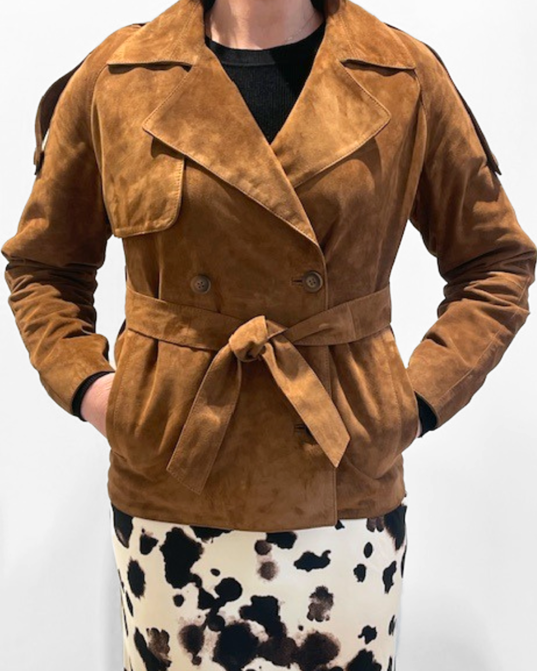 Kathryn Suede Trench Jacket